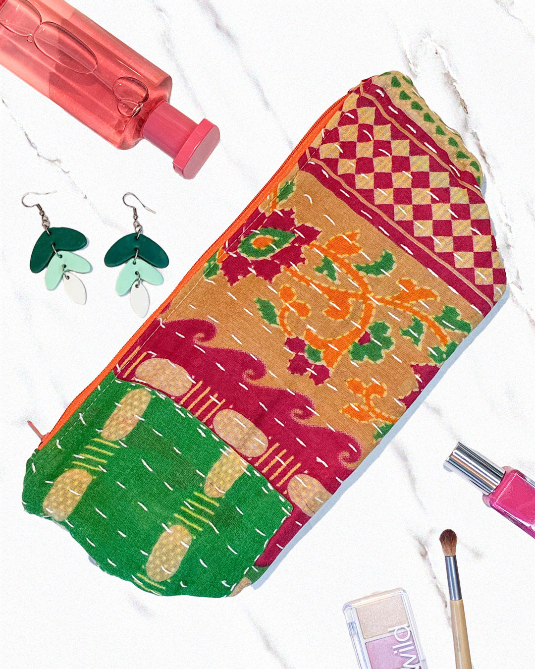 Kantha Cosmetic Bag | Large