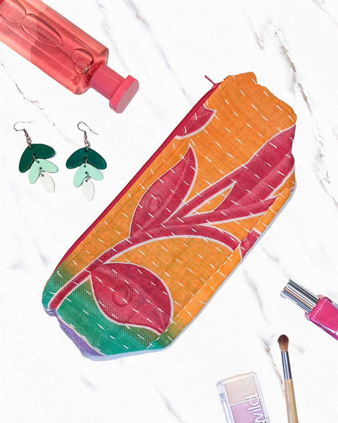 Kantha Cosmetic Bag | Large