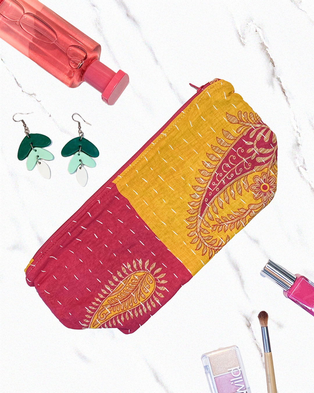 Kantha Cosmetic Bag | Large