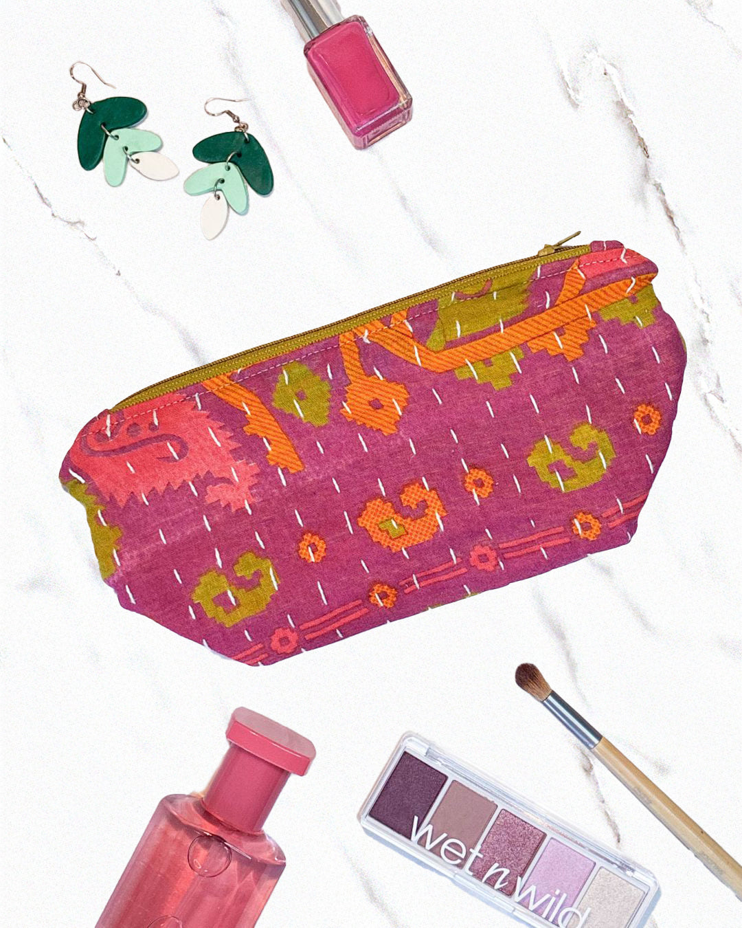 Kantha Cosmetic Bag | Medium