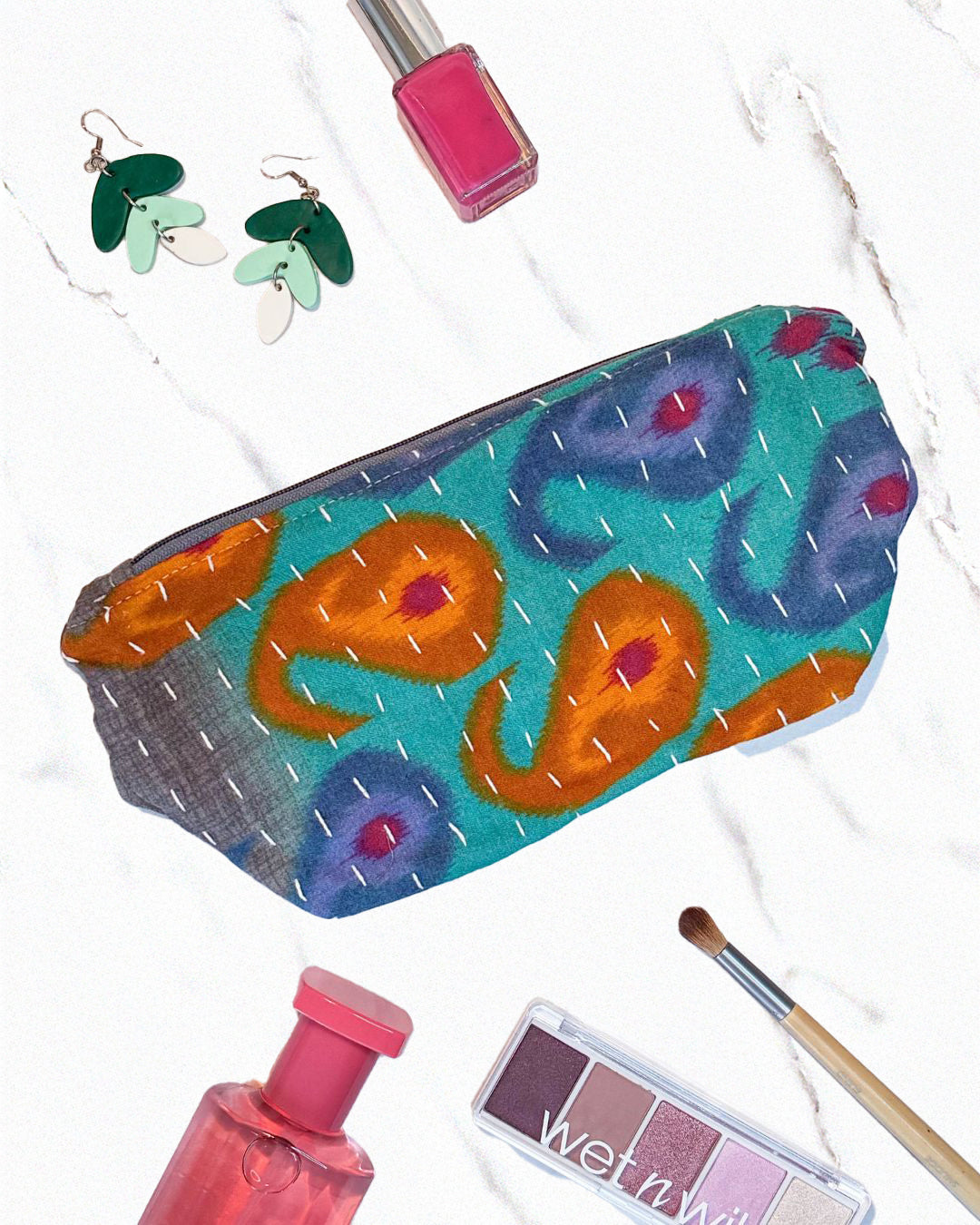 Kantha Cosmetic Bag | Medium