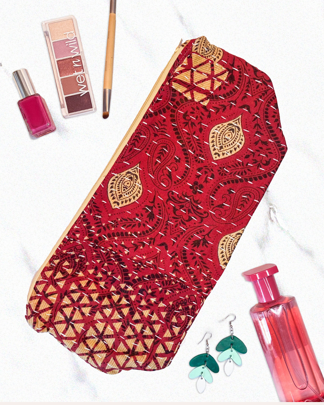 Kantha Cosmetic Bag | Extra Large