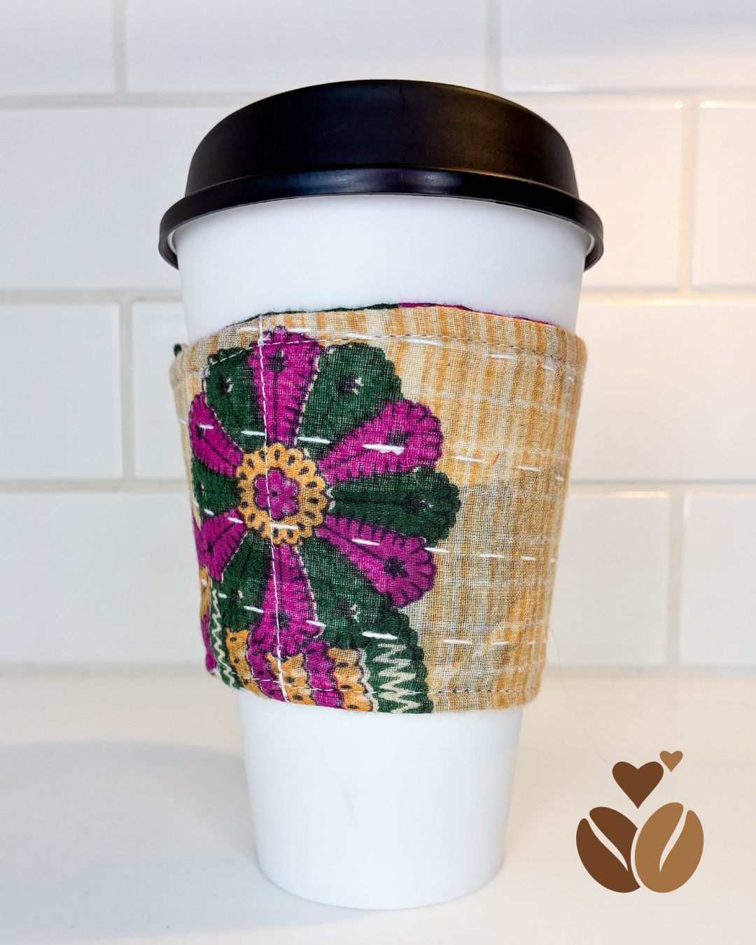 Kantha Coffee Cozy