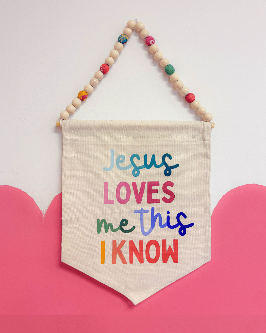 Canvas Hanging Banner | Jesus Loves Me