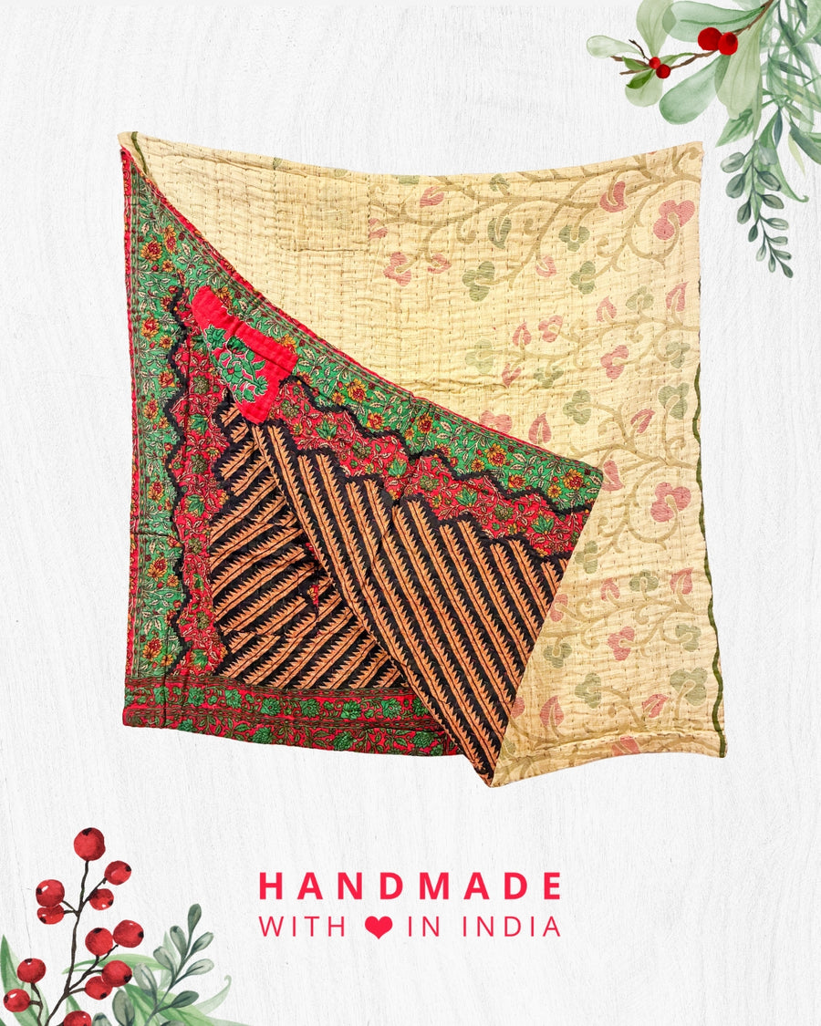 Kantha Throw Blanket | Christmas