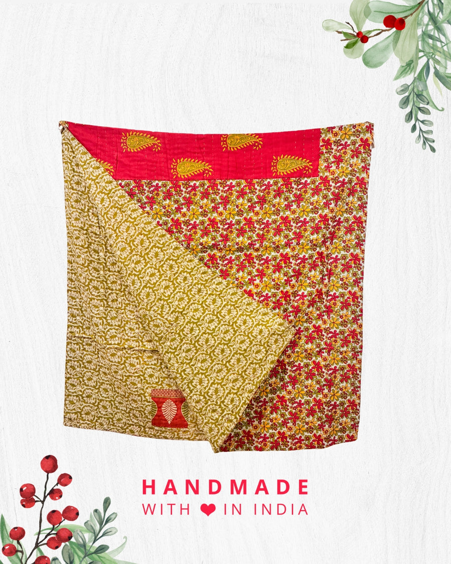 Kantha Throw Blanket | Christmas