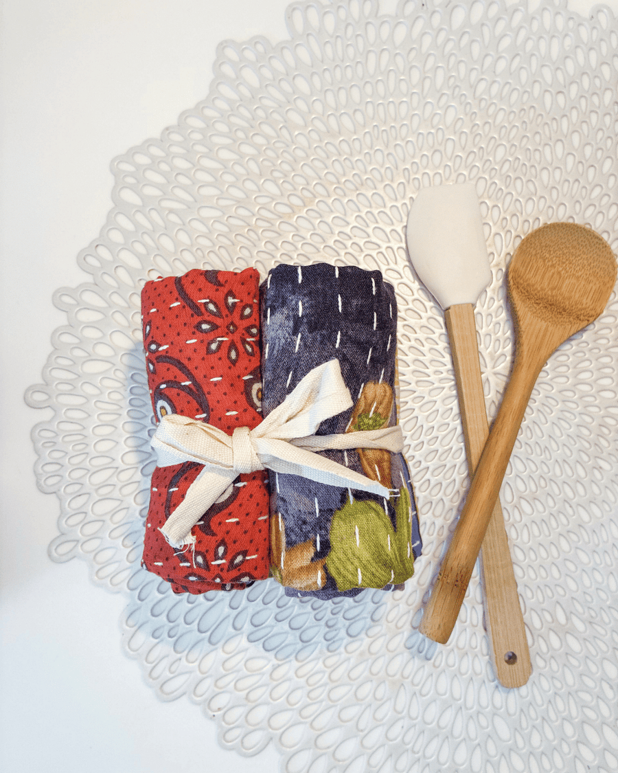 Kantha Dish Cloth Gift Set (4) | Fall