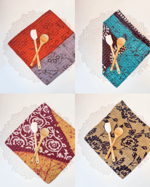 Kantha Dish Cloth Gift Set (4) | Fall