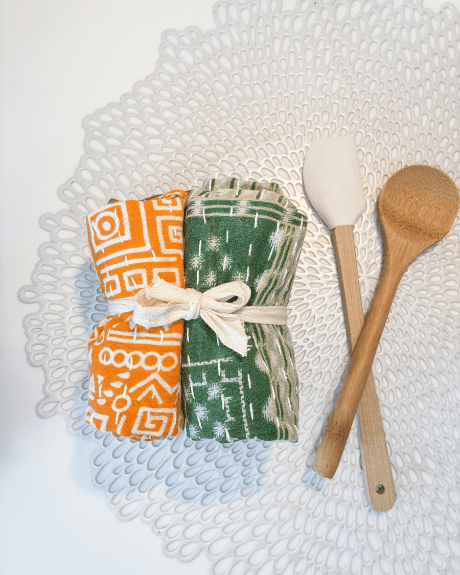 Kantha Dish Cloth Gift Set (4) | Fall