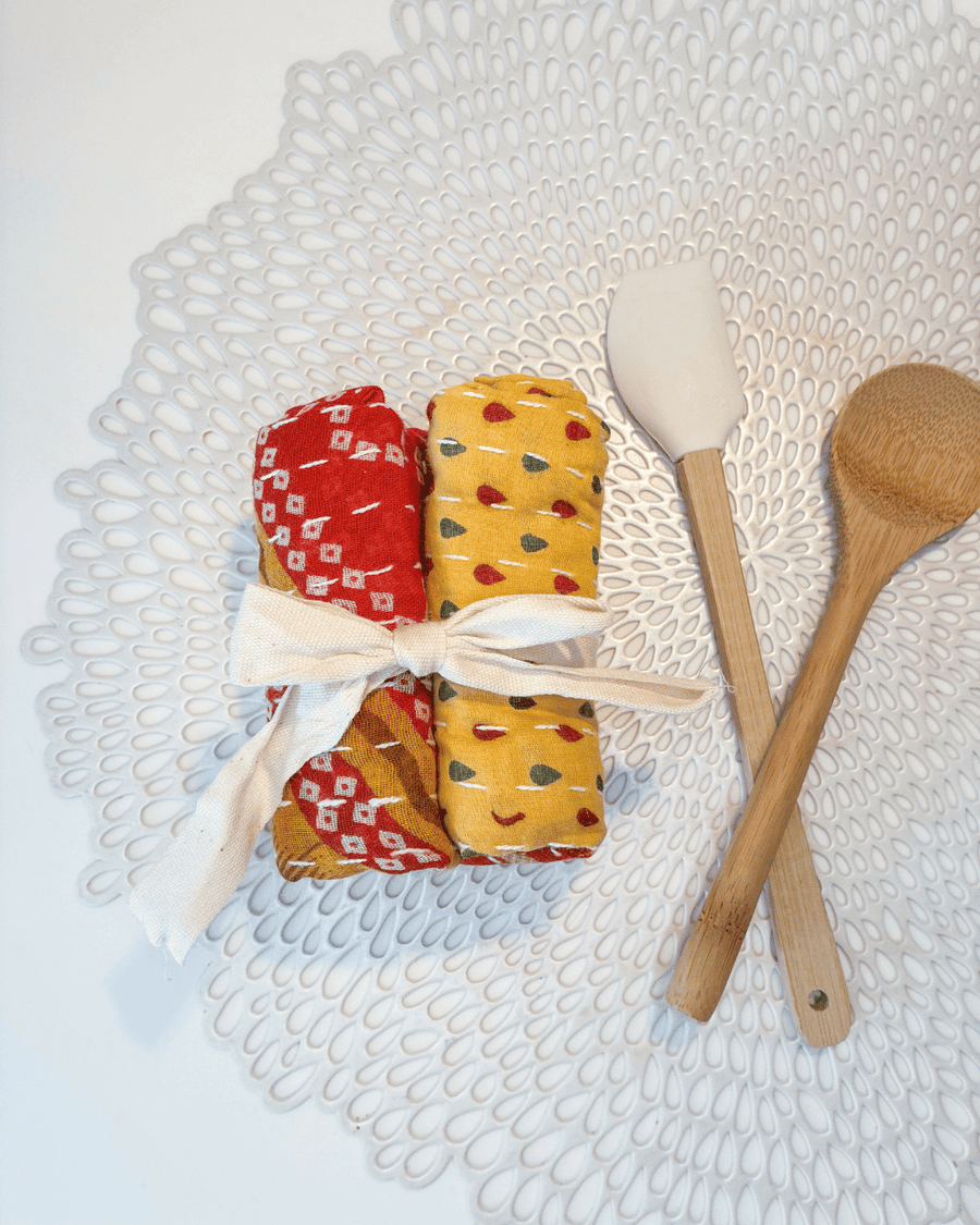 Kantha Dish Cloth Gift Set (4)