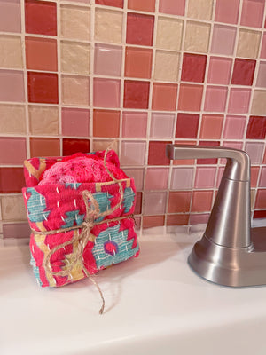 Kantha Dish Cloth + Dish Scrubber Gift Set