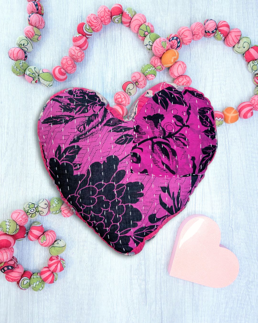 Kantha Pillow | Heart