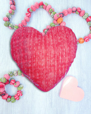 Kantha Pillow | Heart