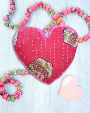 Kantha Pillow | Heart