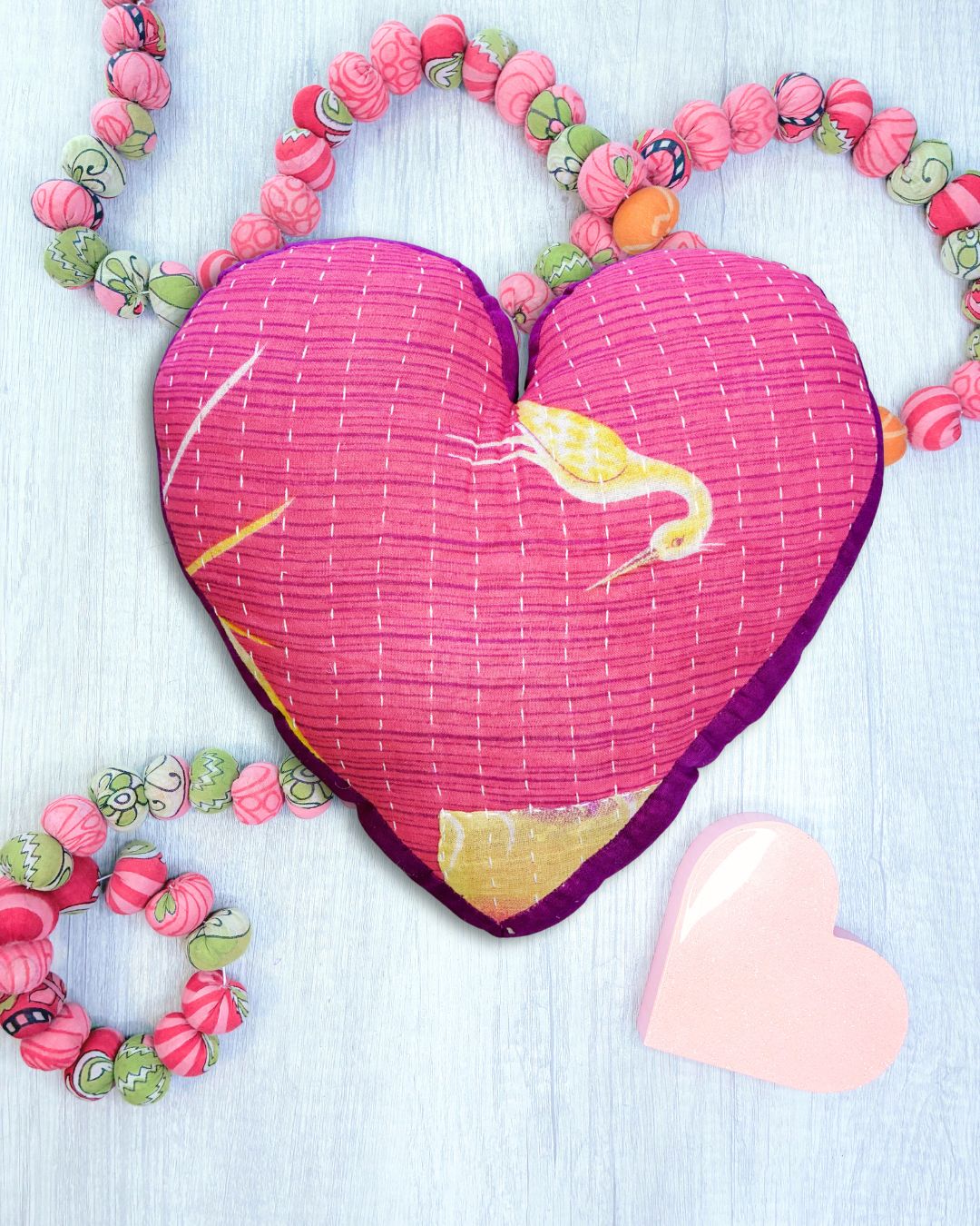 Kantha Pillow | Heart