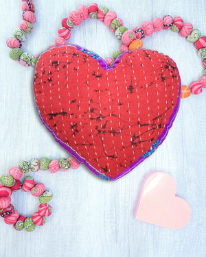 Kantha Pillow | Heart