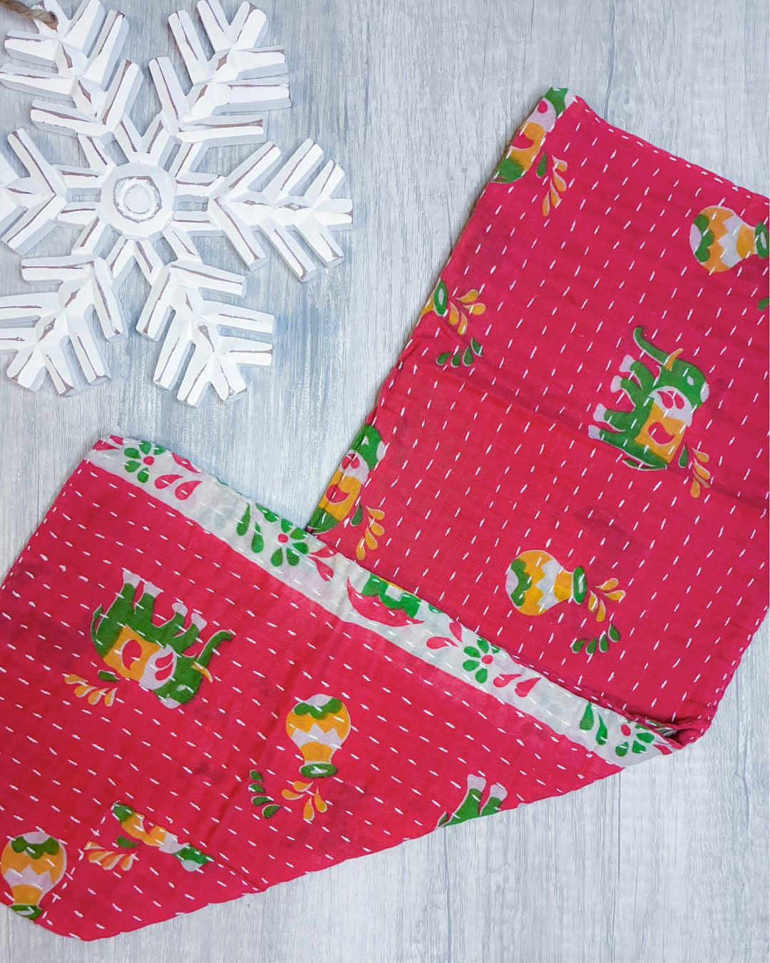 Kantha Kitchen Towel | Christmas