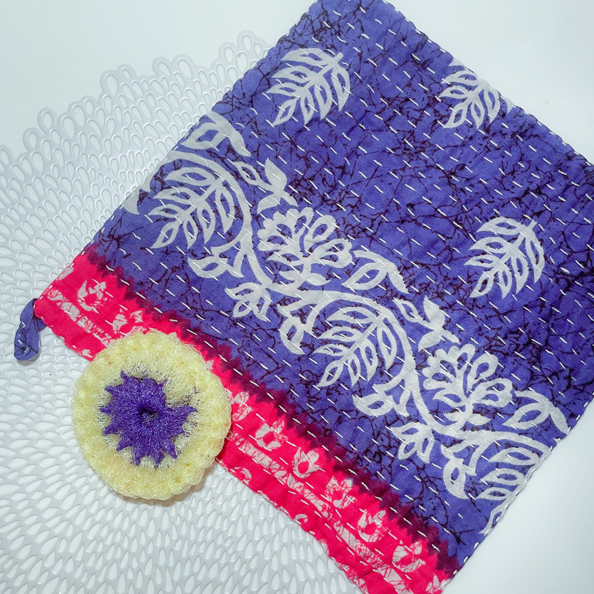 Kantha Dish Cloth + Dish Scrubber Gift Set