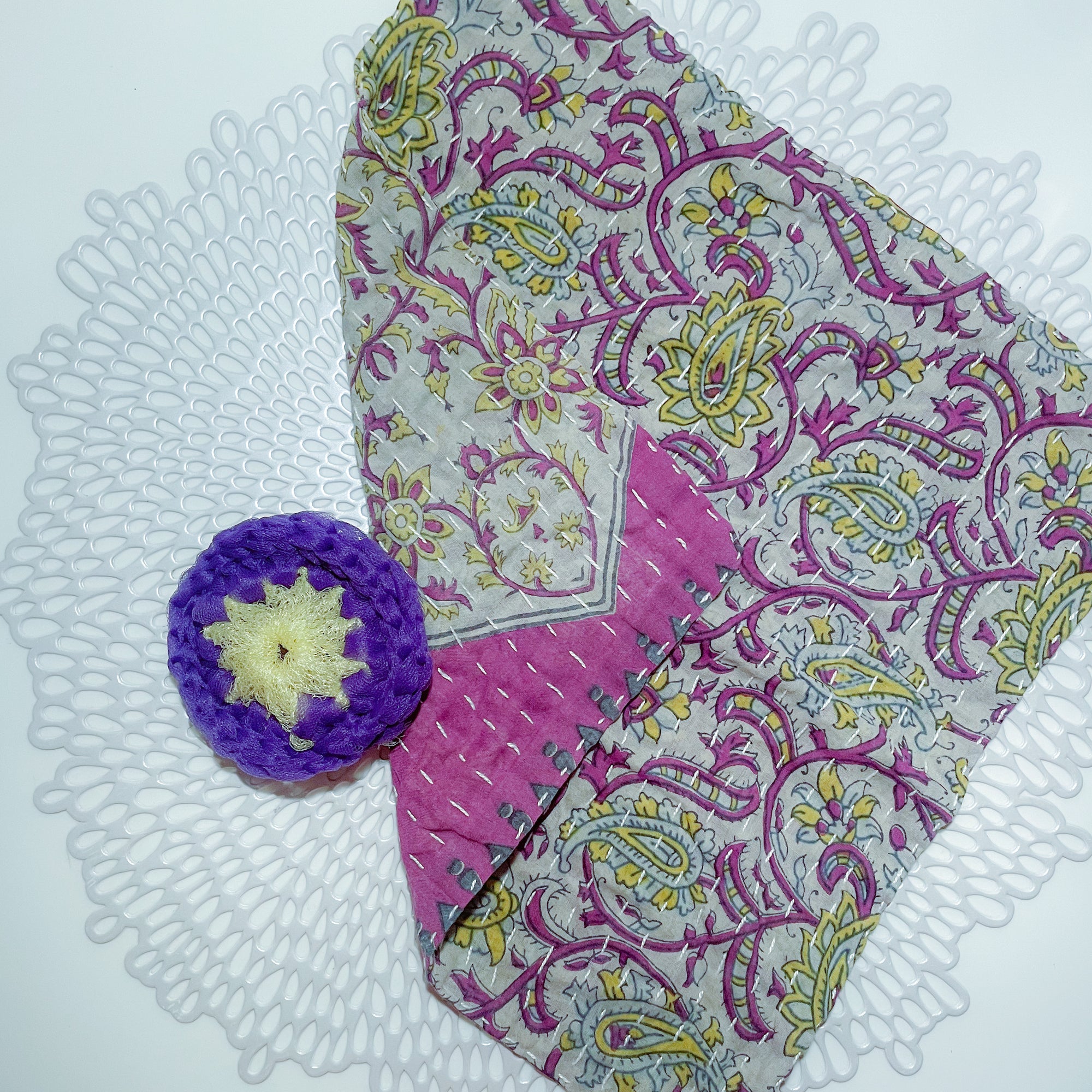 Kantha Dish Cloth + Dish Scrubber Gift Set