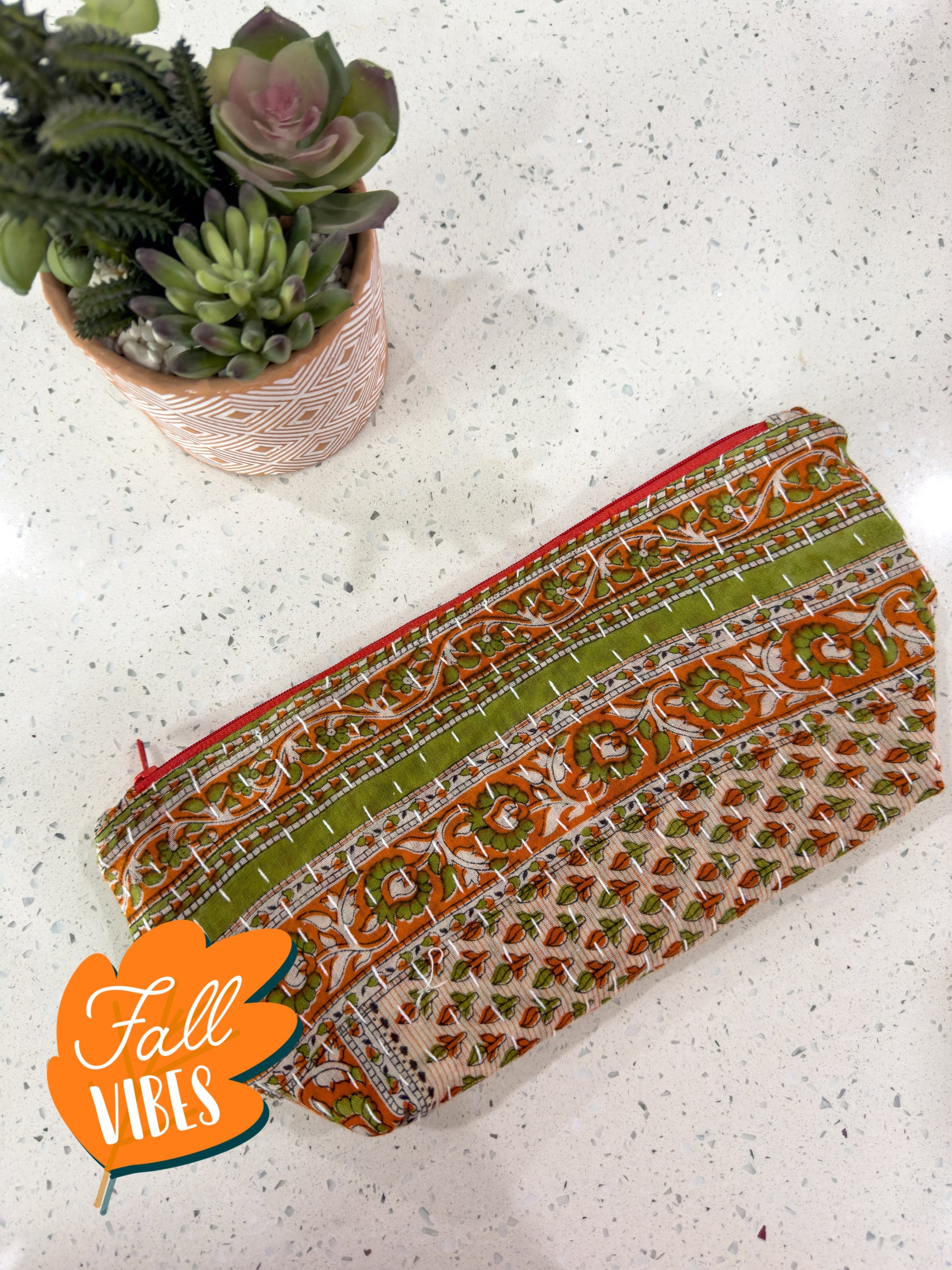 Kantha Cosmetic Bag - Large