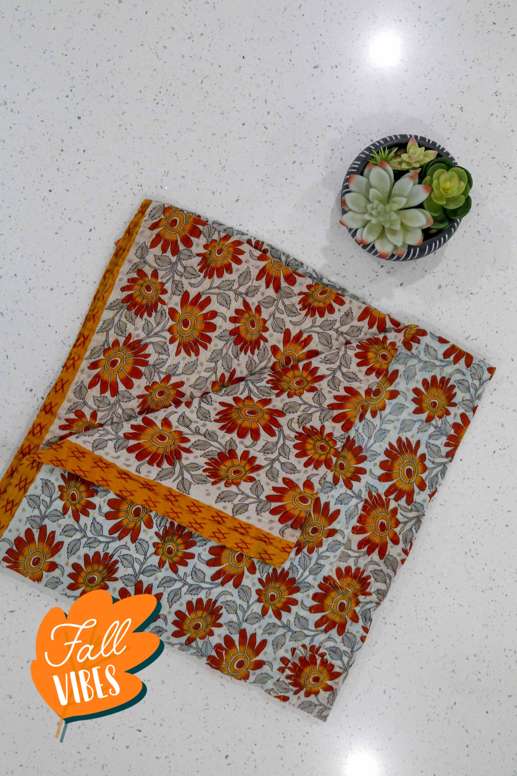 Kantha Mini Throw Blanket