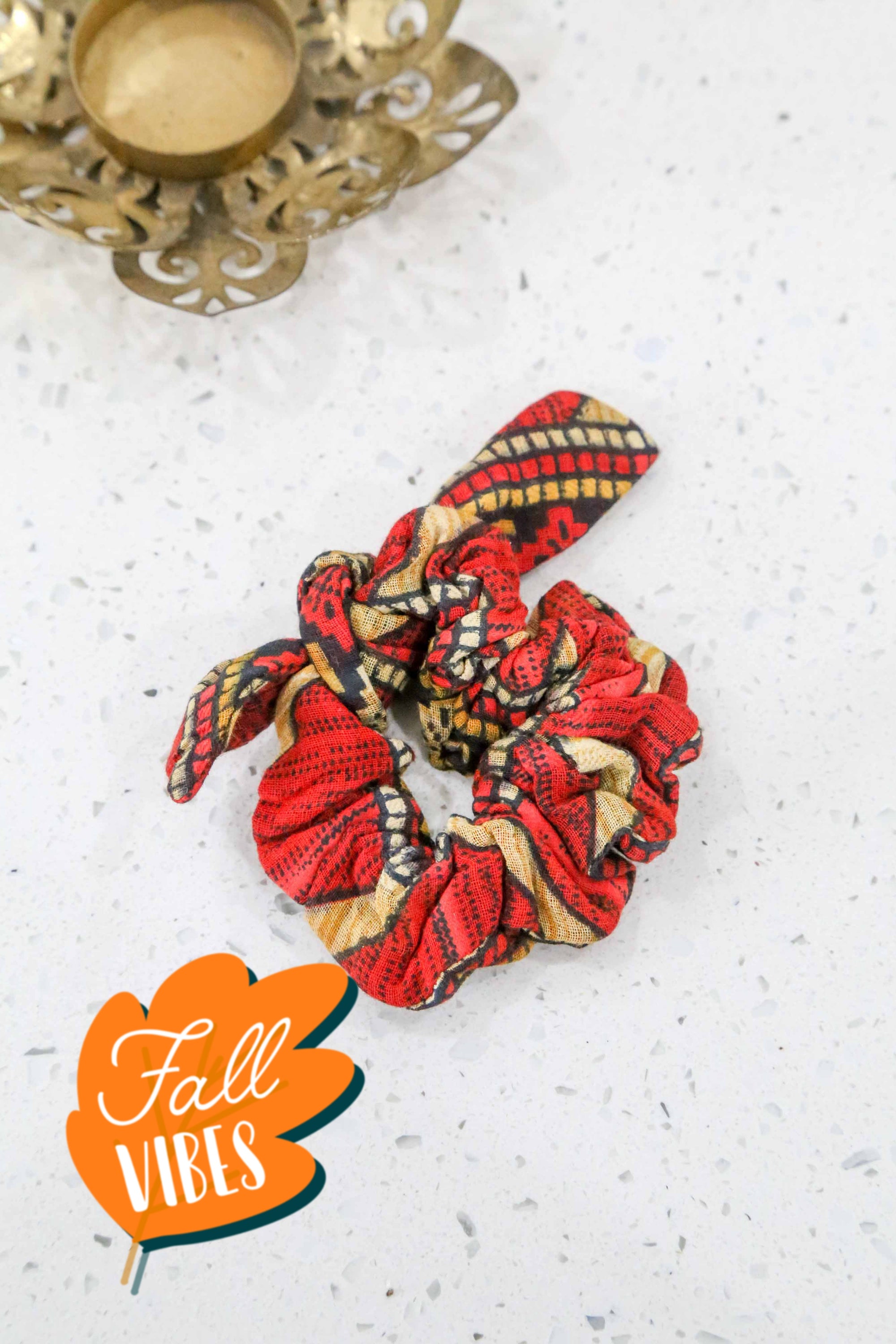 Saree Mini Scrunchie with Bow