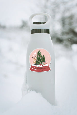 Clear Vinyl Sticker - Christmas Snow Globe 3.3x3.6in