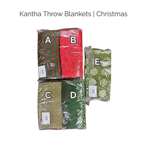 Kantha Throw Blanket | Christmas | Assorted