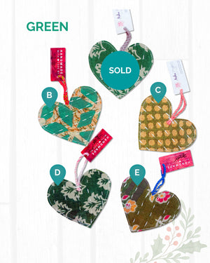 Kantha Christmas Ornaments | Heart