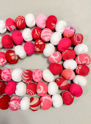 Valentine Saree Bead Garland - Red, Pink and White