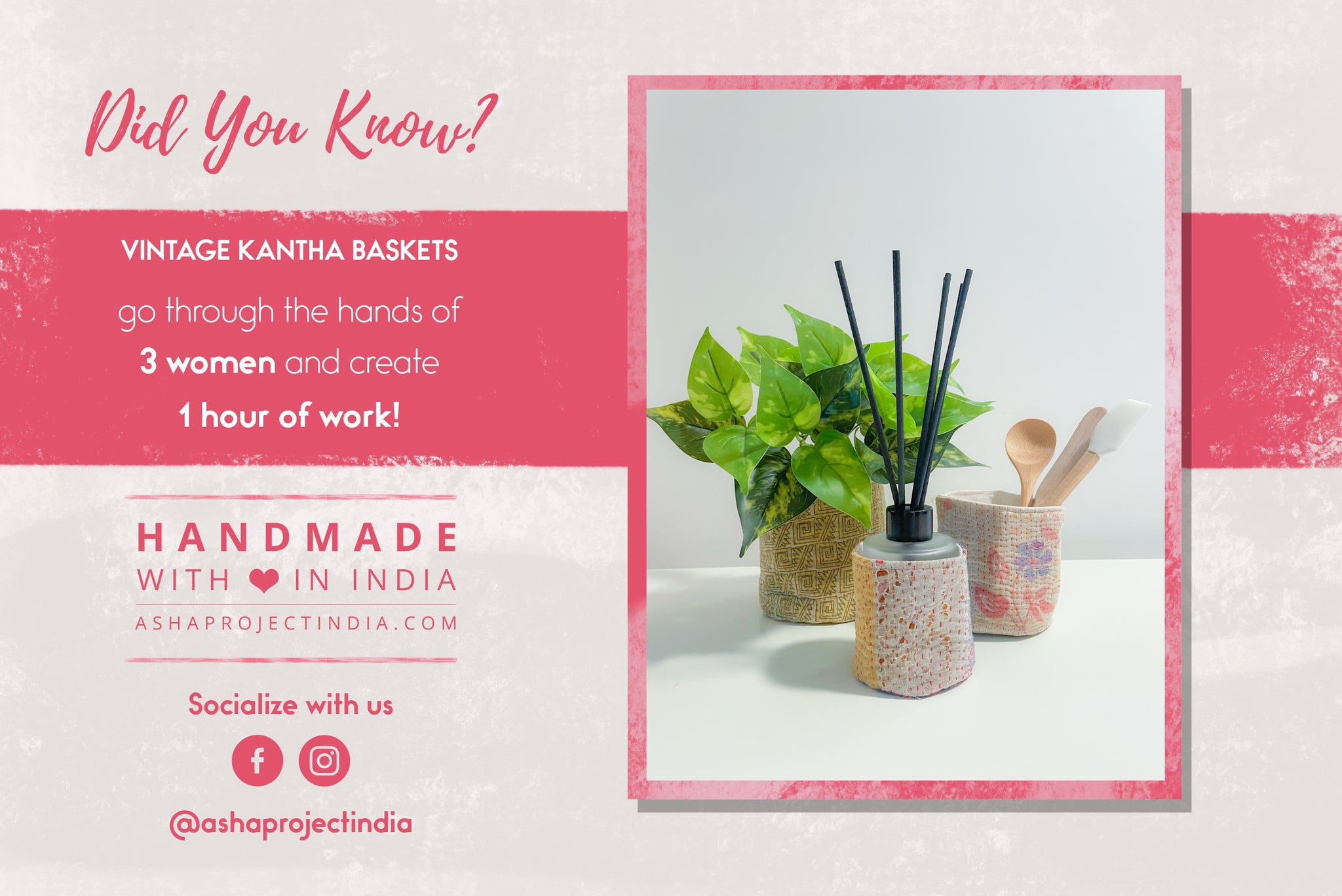 Handmade eco friendly recycled Vintage Kantha Baskets great for home decor and storage. 