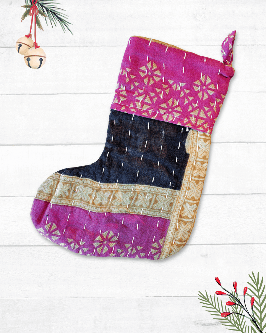 Mini Kantha Stocking