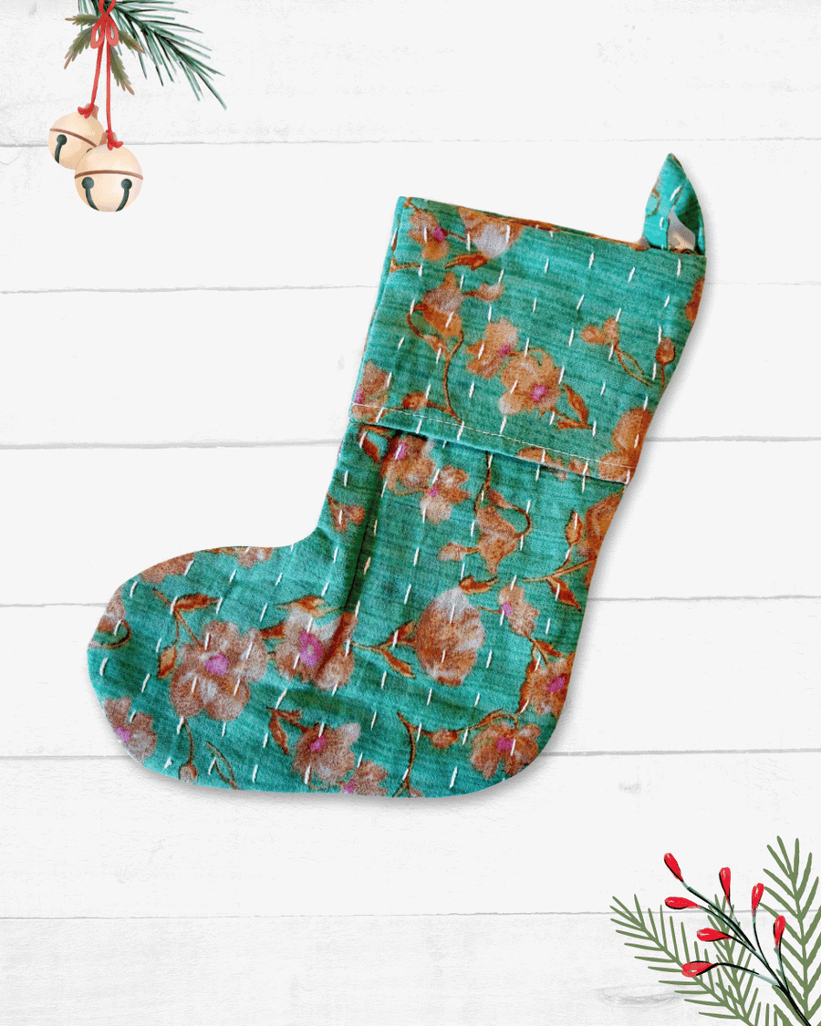 Mini Kantha Stocking