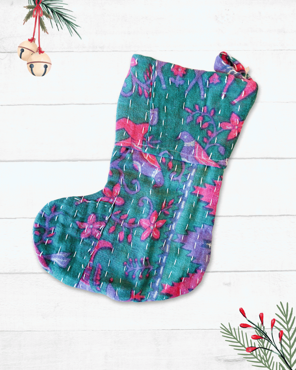 Mini Kantha Stocking