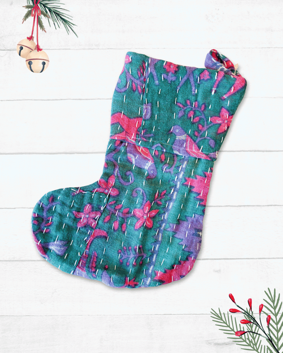 Mini Kantha Stocking