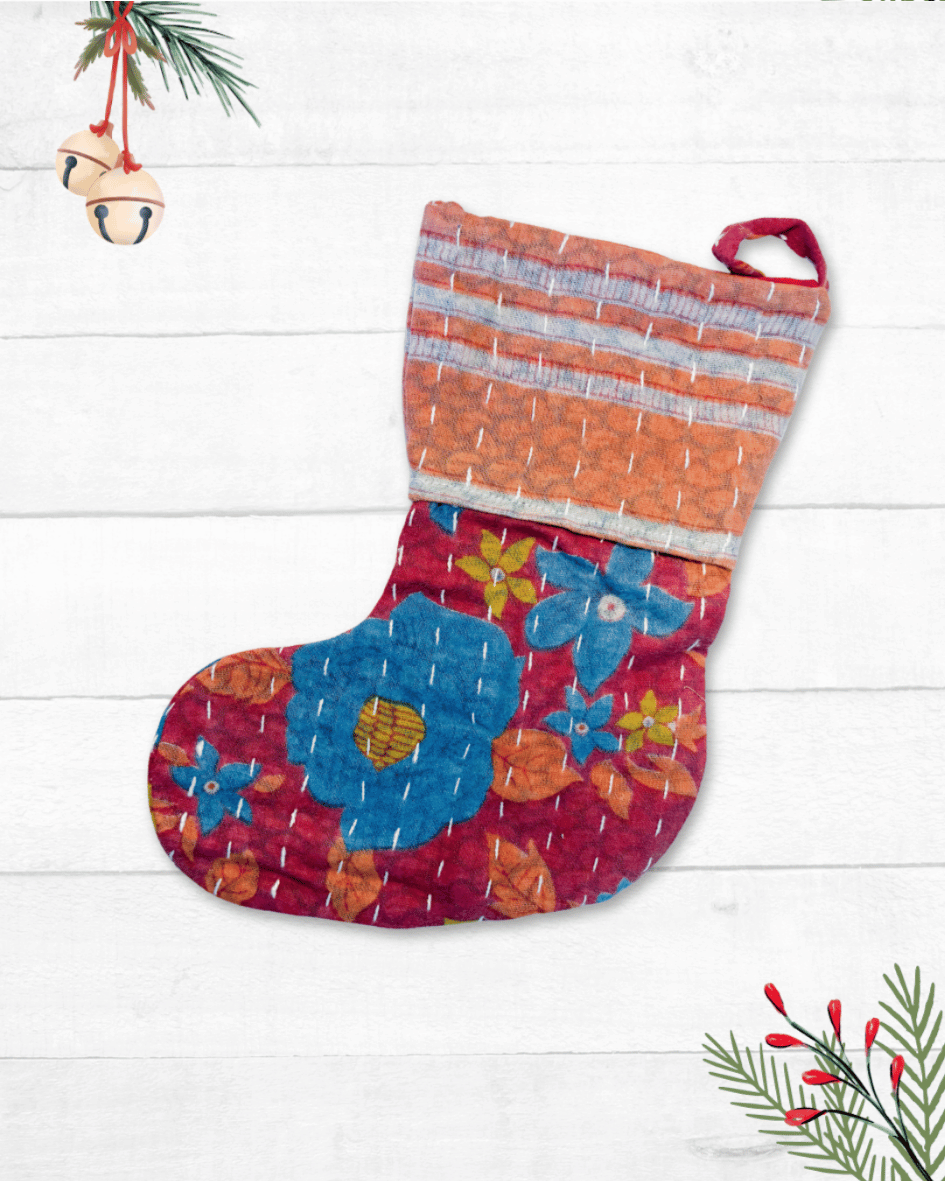 Mini Kantha Stocking