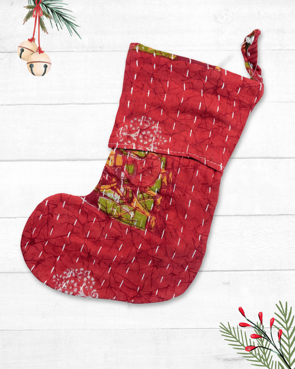 Mini Kantha Stocking