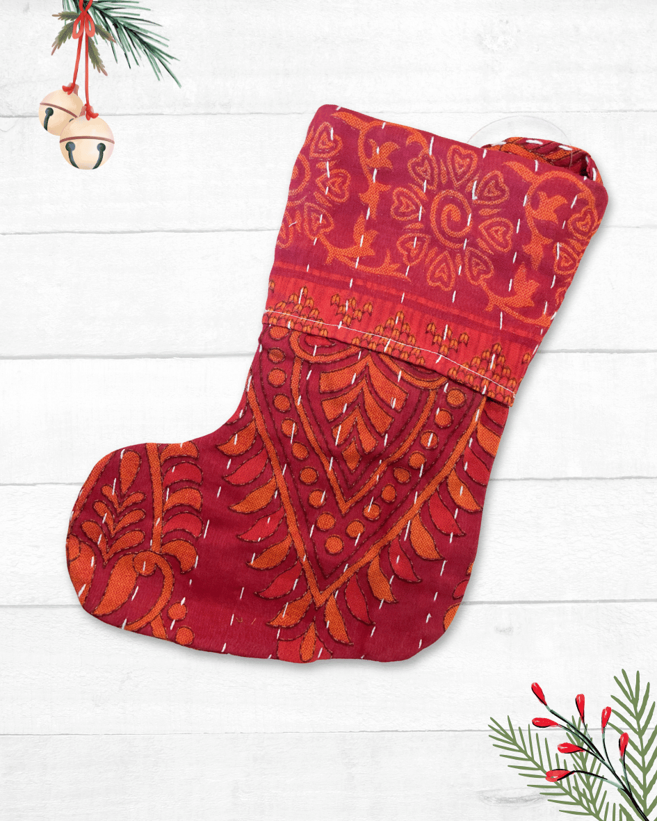 Mini Kantha Stocking