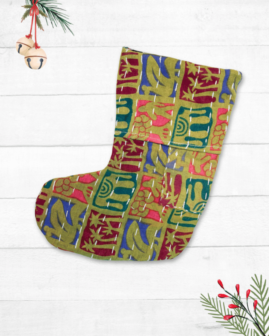 Mini Kantha Stocking