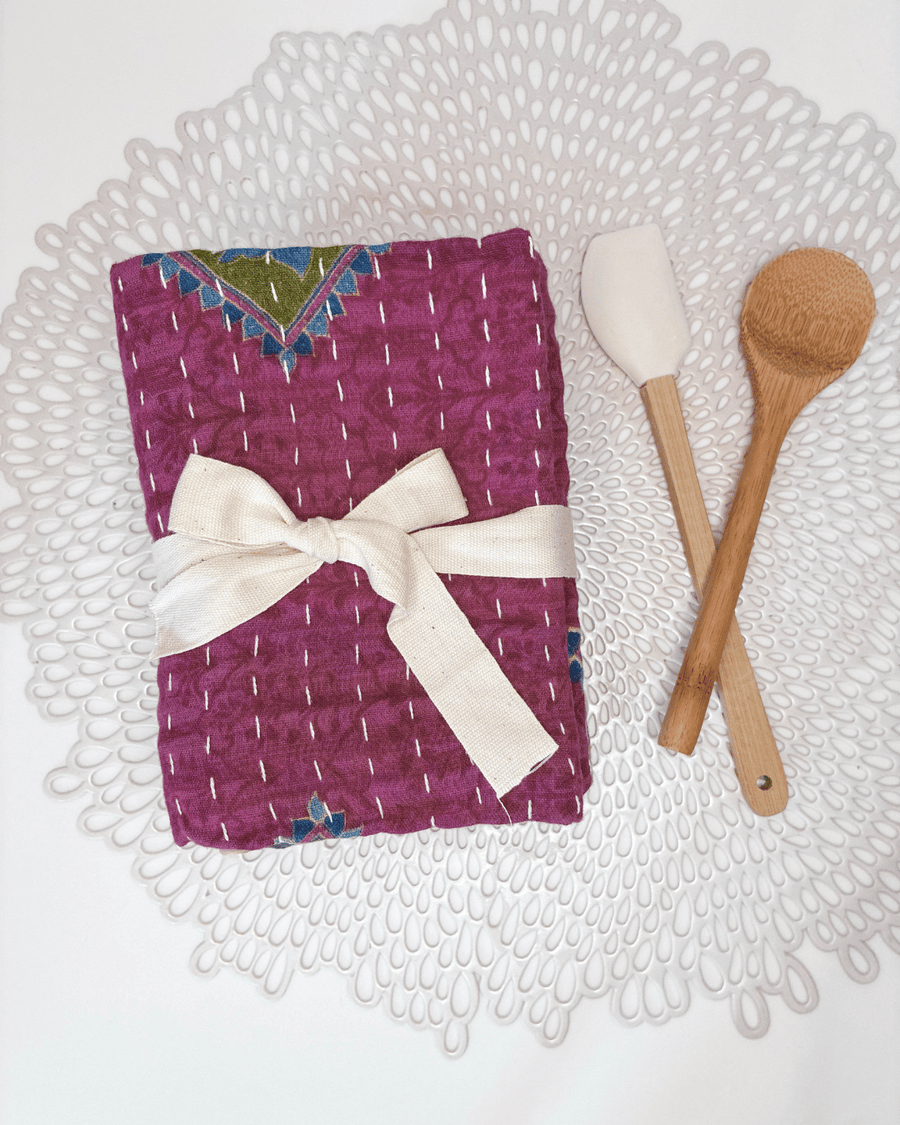 Kantha Kitchen Towel Gift Set (3) | Valentine's Day