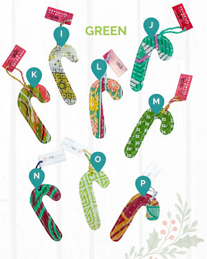 Kantha Christmas Ornaments | Candy Cane
