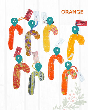 Kantha Christmas Ornaments | Candy Cane
