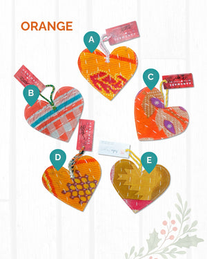 Kantha Christmas Ornaments | Heart