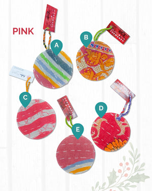 Kantha Christmas Ornaments | Round