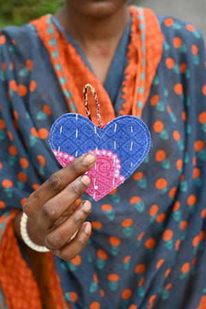 Kantha Christmas Ornaments | Heart