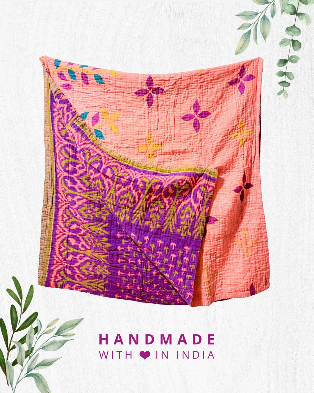Kantha Throw Blanket