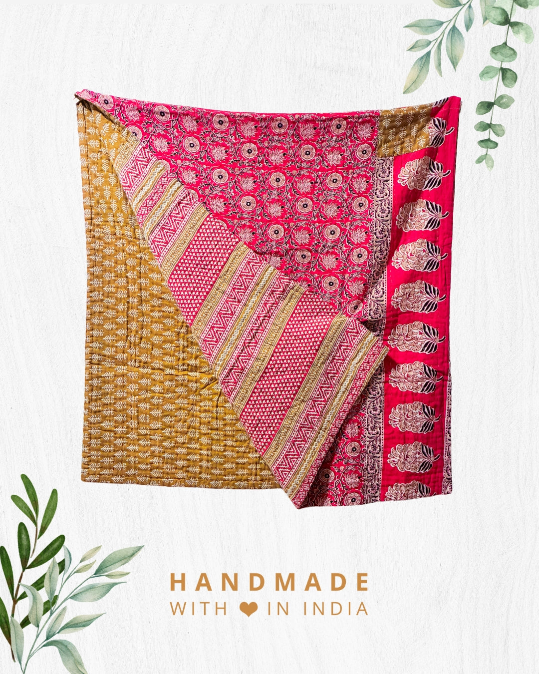 Kantha Throw Blanket