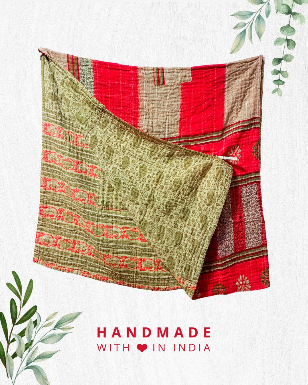Kantha Throw Blanket