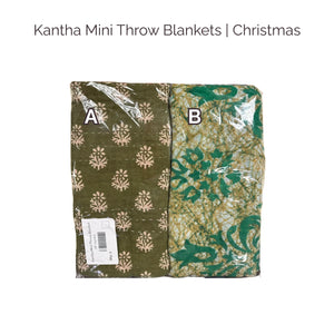 Mini Kantha Throw Blanket | Christmas | Assorted