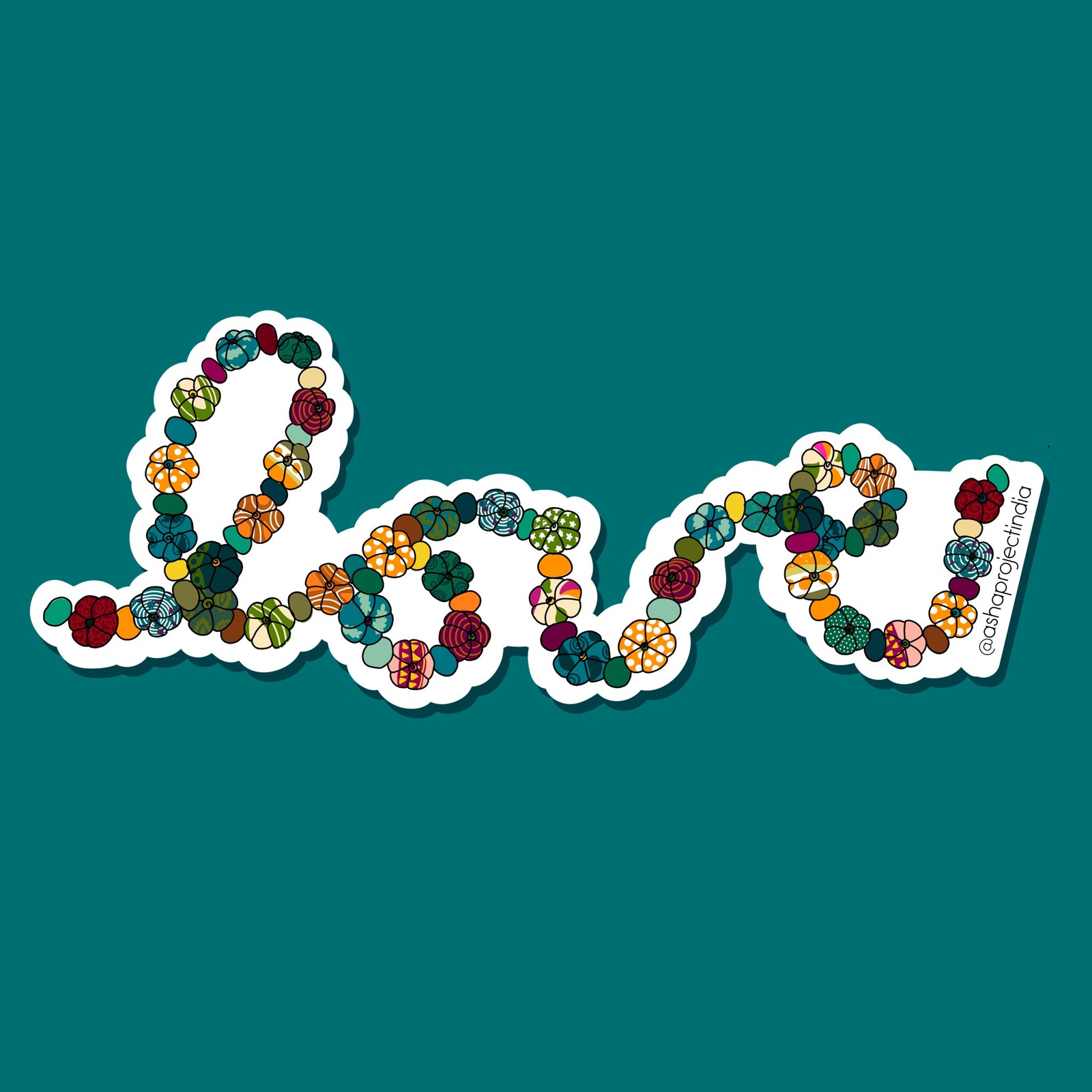 Mini Saree Pumpkin Garland | Vinyl Sticker